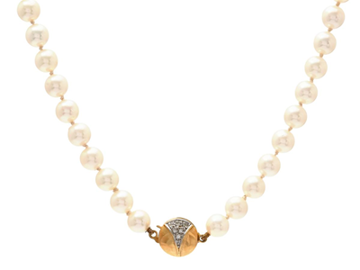 Jewellery, PEARL NECKLACE, cultured pearls approx. 6,5 mm