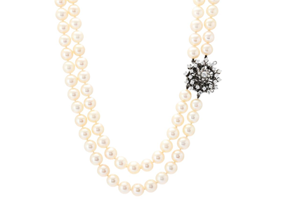 Jewellery, PEARL NECKLACE, 2-strand