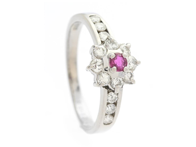 Jewellery, CLUSTER RING, platinum