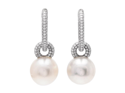 Jewellery, PEARL EARRINGS, 18K white gold