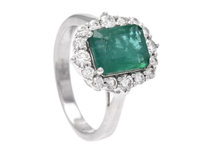 Jewellery, CLUSTER RING, 18K white gold