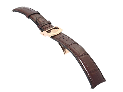 Watch parts, FOLDING CLASP/LEATHER STRAP, for IWC men´s wristwatch
