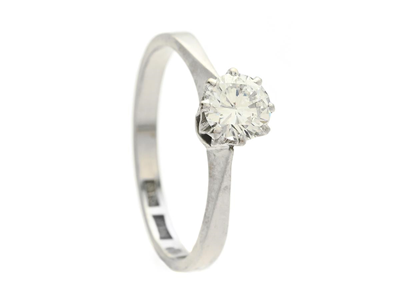 Jewellery, SOLITAIRE RING, 18K white gold