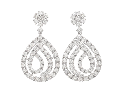 Jewellery, EARRINGS, 18K white gold
