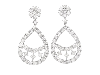 Jewellery, EARRINGS, 18K white gold