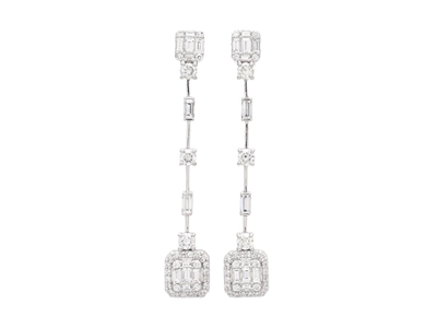 Jewellery, EARRINGS, 18K white gold