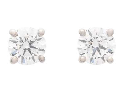 Jewellery, SOLITAIRE EARRINGS, 18K white gold