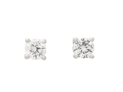 Jewellery, SOLITAIRE EARRINGS, 18K white gold