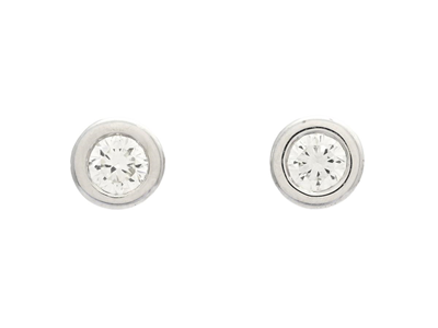 Jewellery, SOLITAIRE EARRINGS, 18K white gold