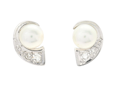 Jewellery, PEARL EARRINGS, 18K white gold
