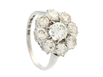 Jewellery, CLUSTER RING, Platinum
