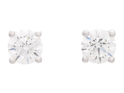 Jewellery, SOLITAIRE EARRINGS, 18K white gold