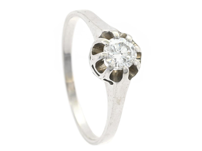 Jewellery, SOLITAIRE RING, 18K white gold