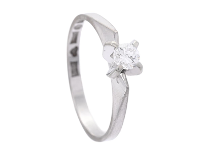 Jewellery, SOLITAIRE RING, 18K white gold