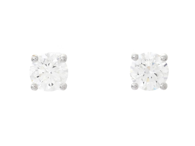 Jewellery, SOLITAIRE EARRINGS, 18K white gold