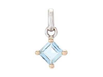 Jewellery, PENDANT, 18K white gold with one carré cut aquamarine approx. 0,50 ct