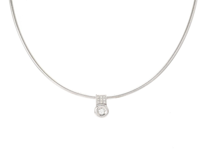 Jewellery, PENDANT WITH CHAIN, 18K white gold