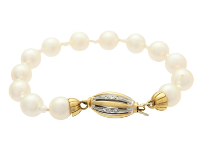 Jewellery, PEARL BRACELET, cultured pearls approx. 8,5 mm and approx. 2,75 mm