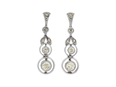 Jewellery, EARRINGS, 18K guld- and white gold