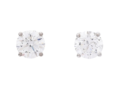 Jewellery, SOLITAIRE EARRINGS, 18K white gold