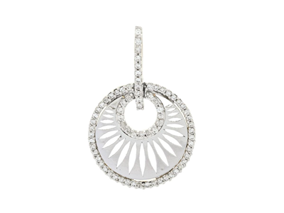 Jewellery, PENDANT,18K white gold, 71 brilliant cut diamonds approx. 0,40 ctw