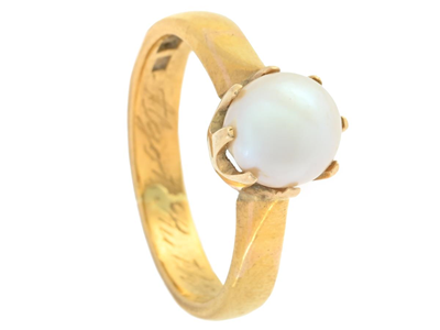 Jewellery, PEARL RING, 23K gold