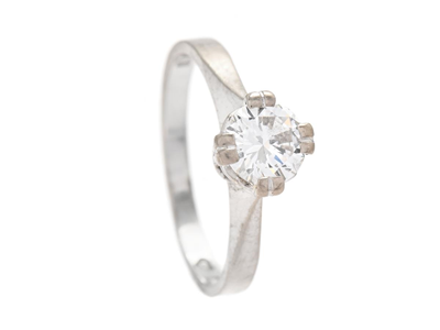 Jewellery, SOLITAIRE RING, 18K white gold