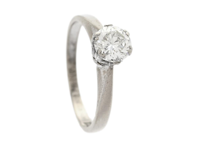 Jewellery, SOLITAIRE RING, 18K white gold