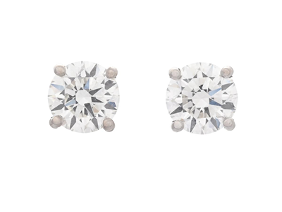 Jewellery, SOLITAIRE EARRINGS, 18K white gold