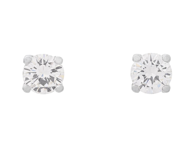 Jewellery, SOLITAIRE EARRINGS, 18K white gold