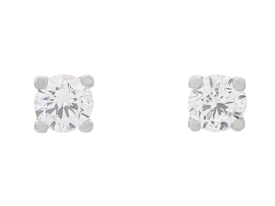 Jewellery, SOLITAIRE EARRINGS, 18K white gold