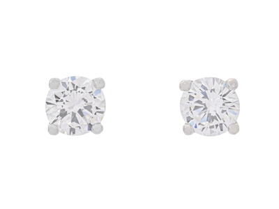 Jewellery, SOLITAIRE EARRINGS, 18K white gold