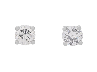 Jewellery, SOLITAIRE EARRINGS, 18K white gold