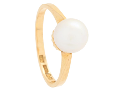 Jewellery, PEARL RING, 18K gold