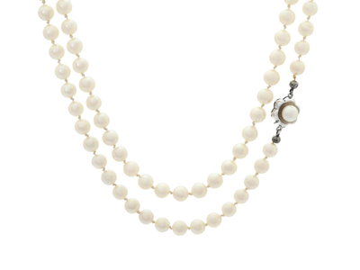 Jewellery, PEARL NECKLACE, cultured pearls approx. 6,5 mm