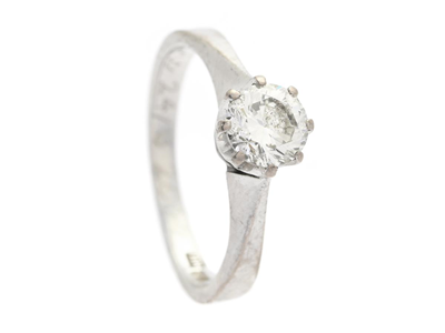 Jewellery, SOLITAIRE RING, 18K white gold