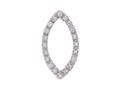 Jewellery, PENDANT 18K white gold, 20 brilliant cut diamonds approx. 0.24 ctw