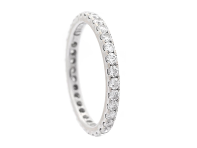 Jewellery, FULL ETERNITY RING, 18K white gold