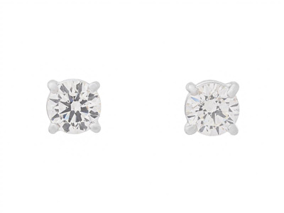 Jewellery, SOLITAIRE EARRINGS, 18K white gold