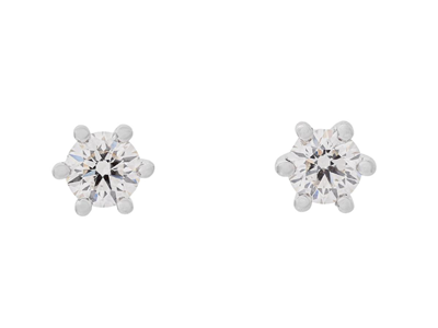 Jewellery, SOLITAIRE EARRINGS, 18K white gold