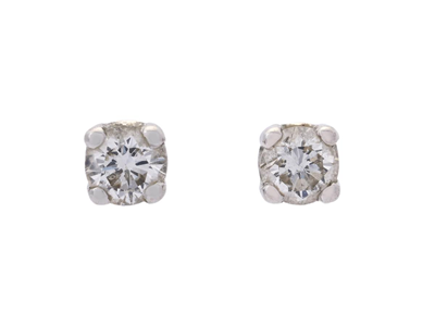 Jewellery, SOLITAIRE EARRINGS, 18K white gold