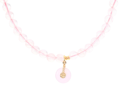 Jewellery, NECKLACE, beads of rosequartz