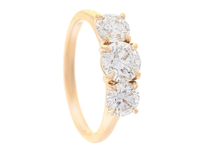 Jewellery, THREE STONE RING, 18K gold