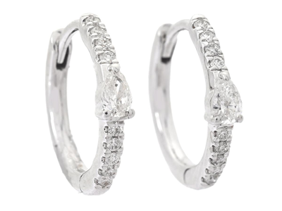Jewellery, HOOP EARRINGS, 18K white gold