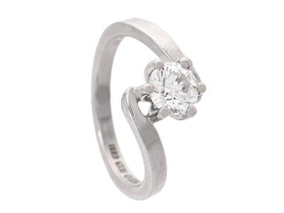 Jewellery, SOLITAIRE RING, 18K white gold