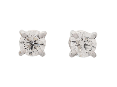 Jewellery, SOLITAIRE EARRINGS, 18K white gold