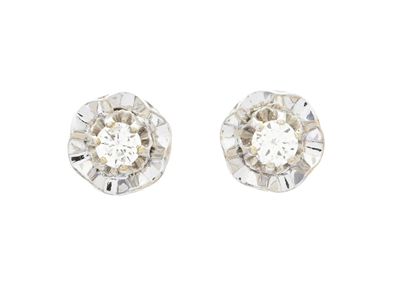 Jewellery, SOLITAIRE EARRINGS, 18K white gold