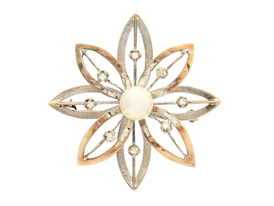 Jewellery, BROOCH, 18K white gold