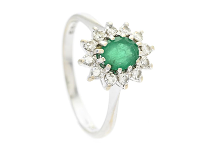 Jewellery, CARMOSÈ 18K white gold, oval-cut emerald
