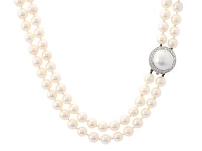 Jewellery, PEARL NECKLACE, 2 - strand